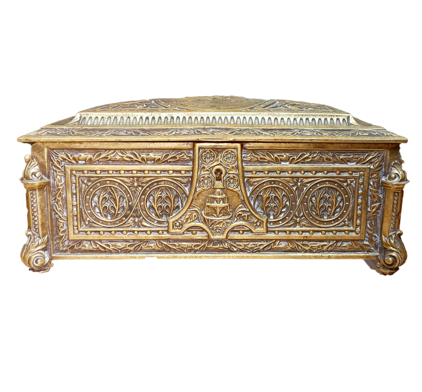 Caja joyero bronce tallada